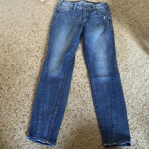 Silver ankle skinny jeans